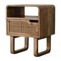 Close Knit Tallin Bedside Oak Wood Rattan