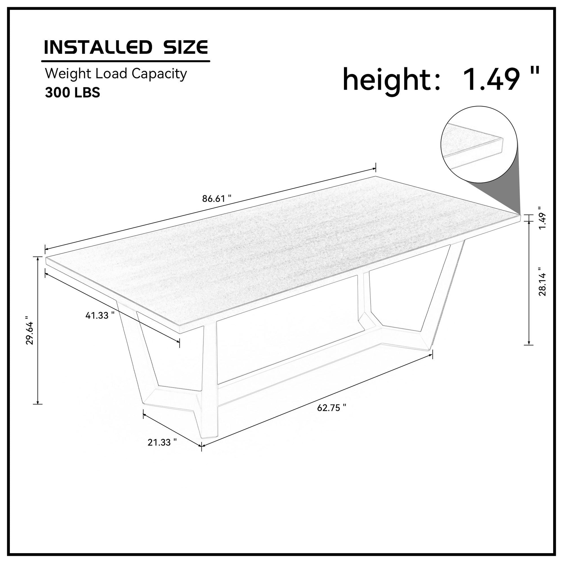 86.61" Dining Table Mid Century Modern Rectangle Mdf Kitchen Table For Dining Room Balcony Cafe Bar Conference.Walnut. Walnut Foam Mdf Steel