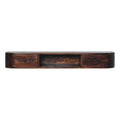 Lunar 2 Drawer Floating Console Chestnut Solid Wood