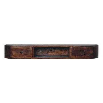 Lunar 2 Drawer Floating Console Chestnut Solid Wood