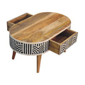 Edessa Bone Inlay Coffee Table Oak Solid Wood