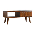 Chestnut Prism Sliding Media Unit Chestnut Solid Wood