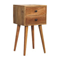 Mini 2 Drawer Oak Ish Bedside Oak Solid Wood