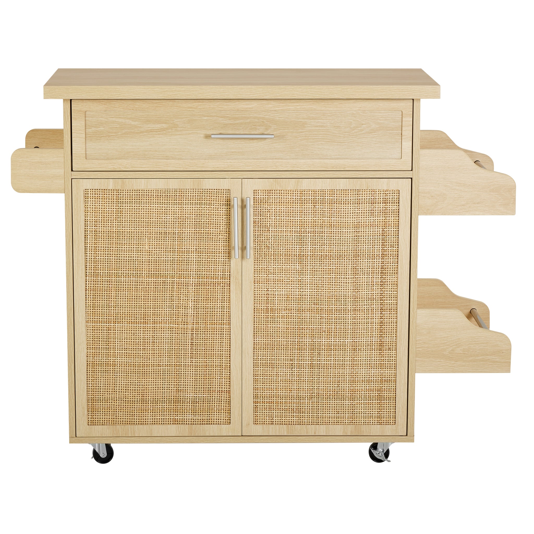 Kitchen Island Cart on Wheels, 25.6" Wooden Top