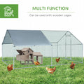 Pawhut Large Chicken Coop Metal Chicken Run With Waterproof And Anti U Cover, Spire Shaped Walk In Fence Cage Hen House For Outdoor And Yard Farm Use, 1.26