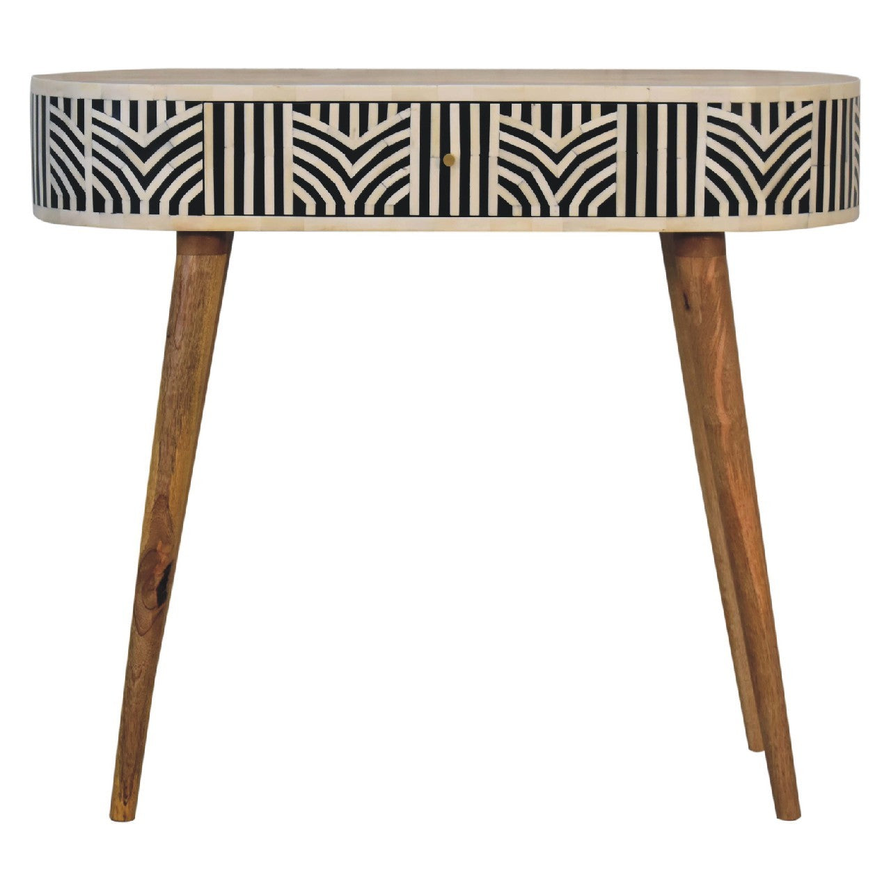 Edessa Bone Inlay Console Table Oak Solid Wood