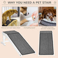 Pawhut Dog Ramp For Bed, Pet Ramp For Dogs With Non Slip Carpet And Top Platform, 49