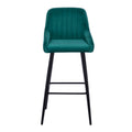 Elegant Lifestyle Modern Bar Stools,Velvet Upholstered Barstools With Back,Set Of 2 Bar Chairs For Kitchen Living Room Metal Green Dining Room Powder Coated Sponge Wipe Clean Rectangular Modern Bar Stools Set Of 2 Fabric Metal