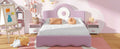 Full Size Upholstered Platform Bed With Led Headboard, Pink Box Spring Not Required Full Pink Wood Bedroom Upholstered