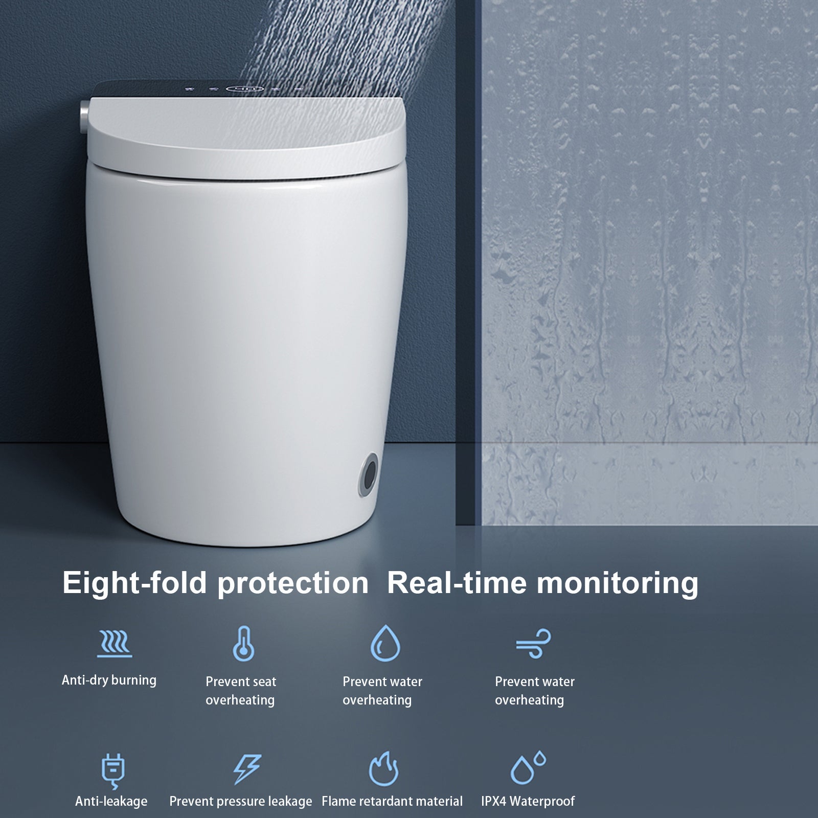 Smart Toilet with Heated Bidet Seat, toilet with