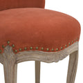 Brick Red Velvet Studded Chair Brick Red Foam Wood Fabric