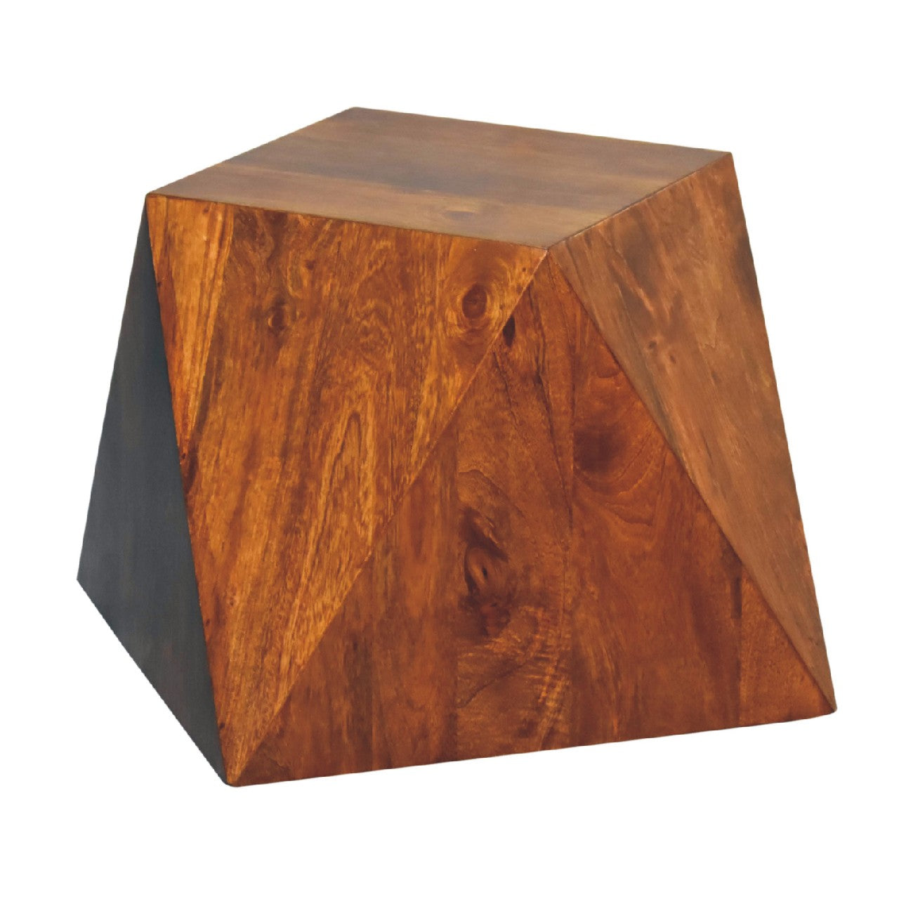 Chestnut Abstract End Table Chestnut Solid Wood