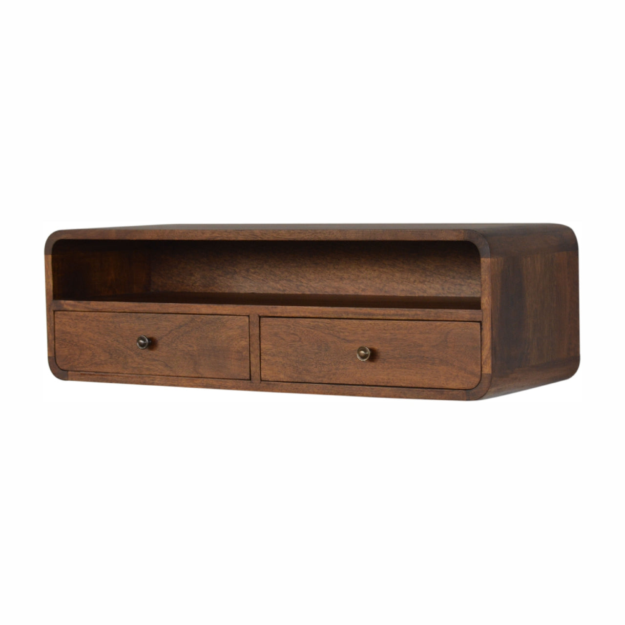 Floating Chestnut Open Console Chestnut Solid Wood