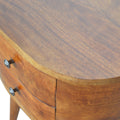 Chestnut Rounded Bedside Table Chestnut Solid Wood