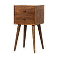 Mini 2 Drawer Chestnut Bedside Chestnut Solid Wood