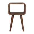 Mini Curved Open Bedside Brown Oak Light Brown With Legs Classic,Contemporary Mango Solid Wood Oak Wood Solid Wood