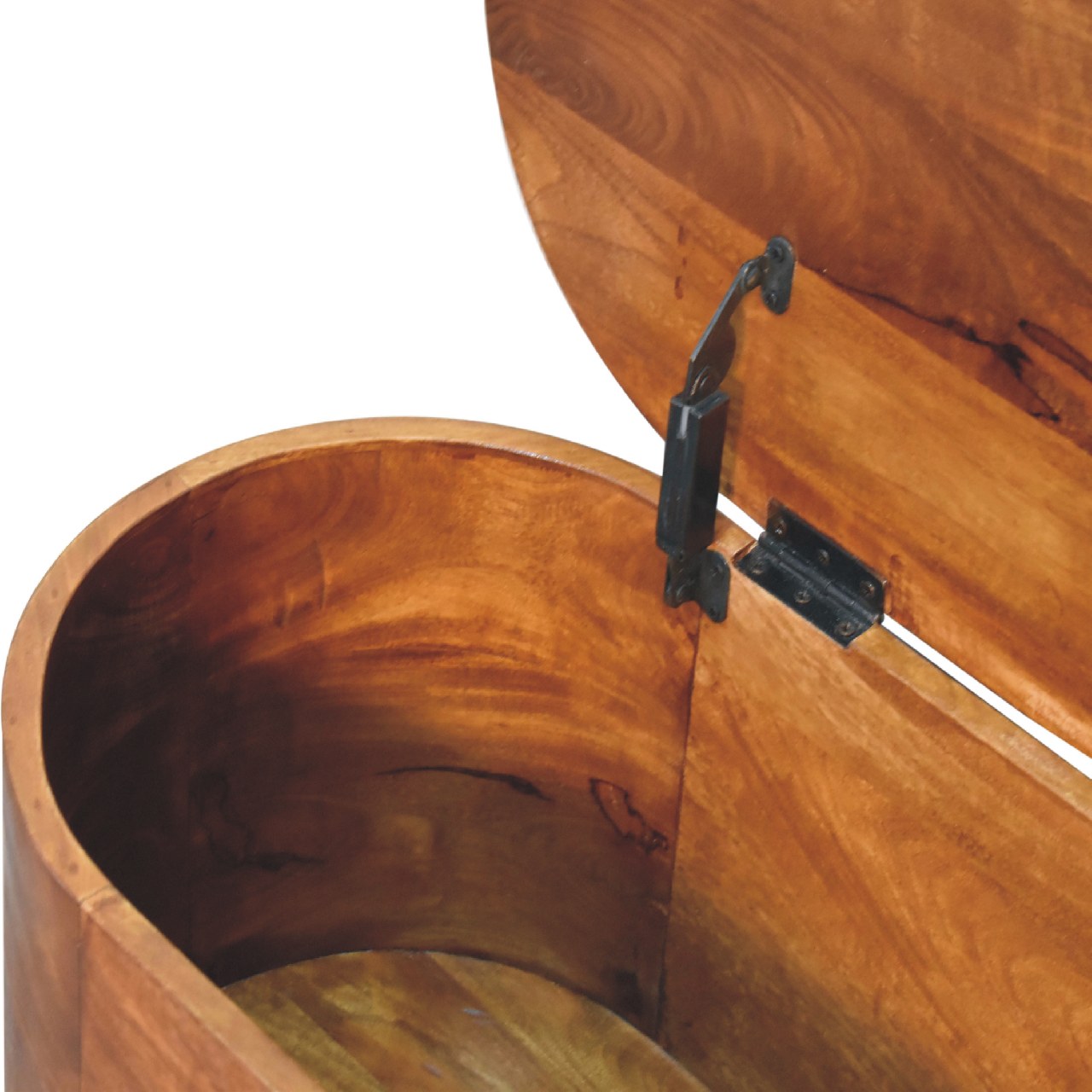 Chestnut Rounded Lid Up Blanket Box Chestnut Solid Wood