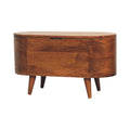 Chestnut Rounded Lid Up Blanket Box Chestnut Solid Wood