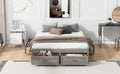Queen Size Platform Bed With 6 Storage Drawers,Antique Gray Antique Gray Mdf Lvl