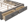 Queen Size Platform Bed With 6 Storage Drawers,Antique Gray Antique Gray Mdf Lvl