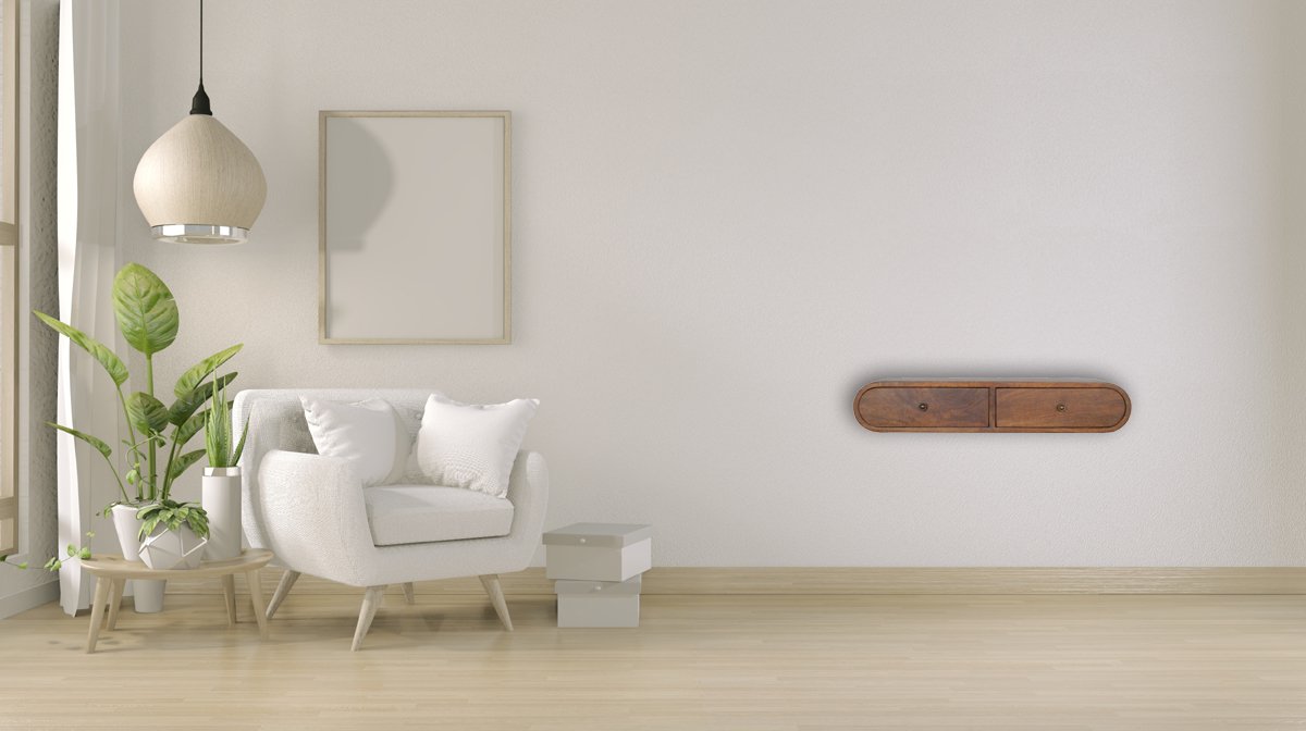 Floating Chestnut London Console Chestnut Solid Wood