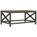 Industrial Cross Metal Coffee Table Pewter Wood Metal