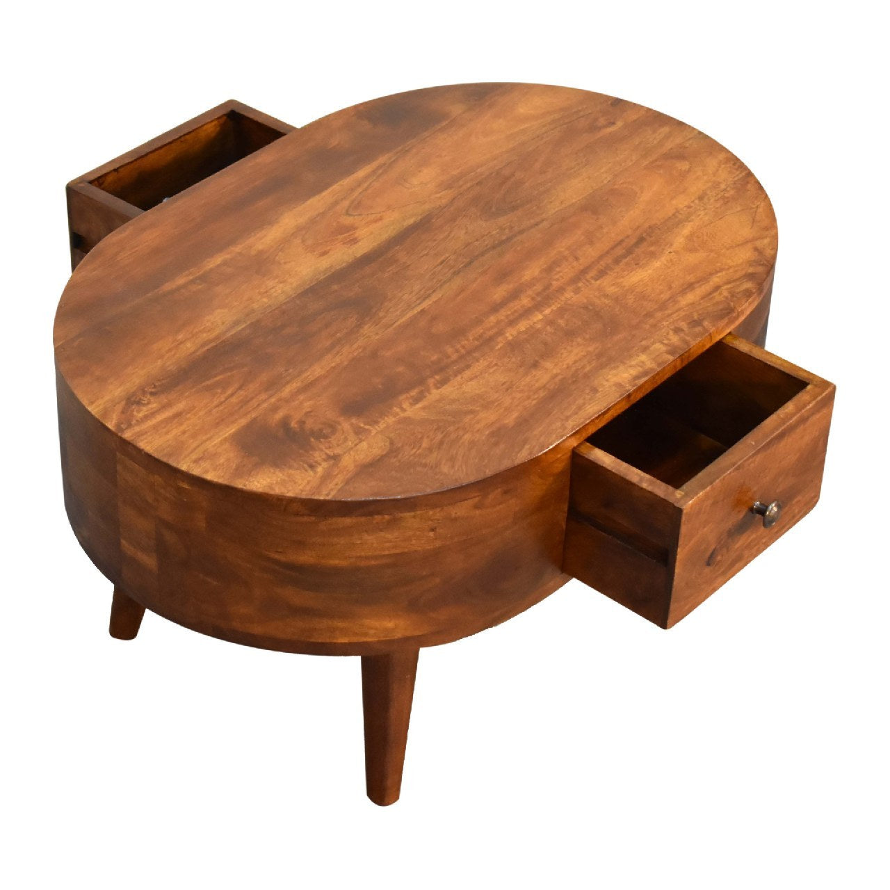 Mini Chestnut Rounded Coffee Table Chestnut Solid Wood