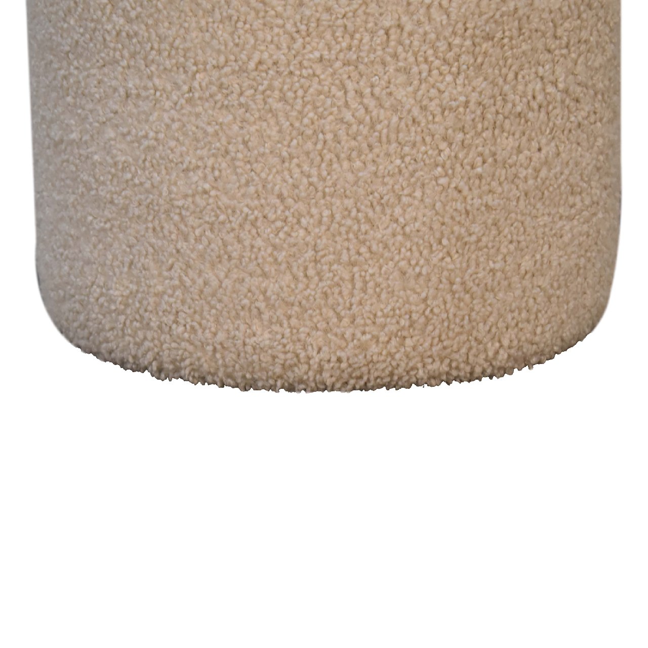 Serenity Round Footstool Cream Foam Wood Fabric