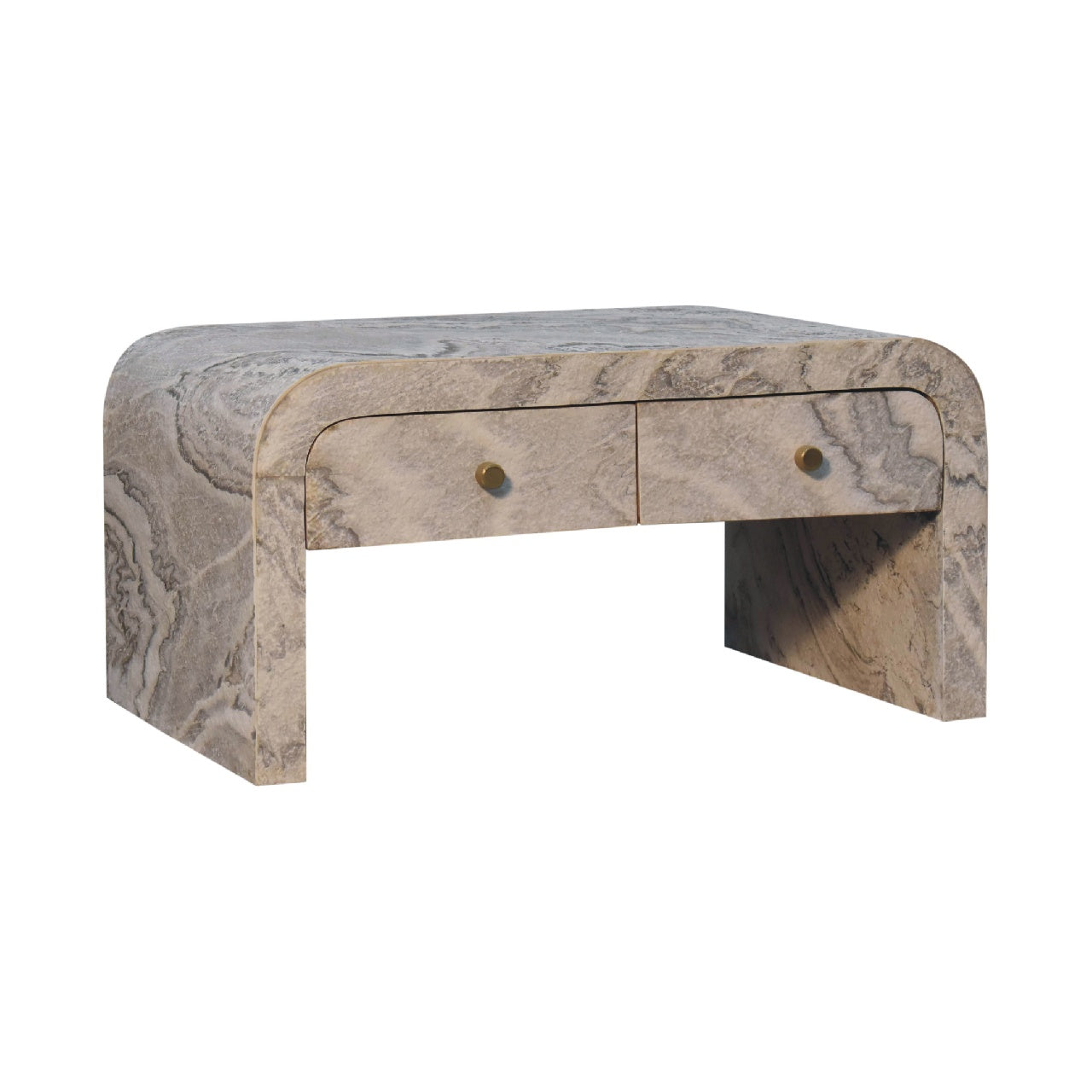 Nouveau Coffee Table Marble Solid Wood