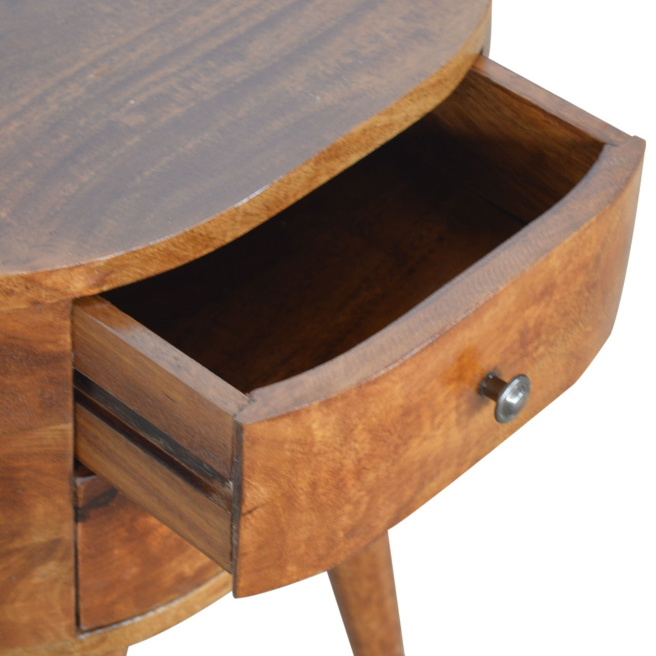 Chestnut Rounded Bedside Table Chestnut Solid Wood