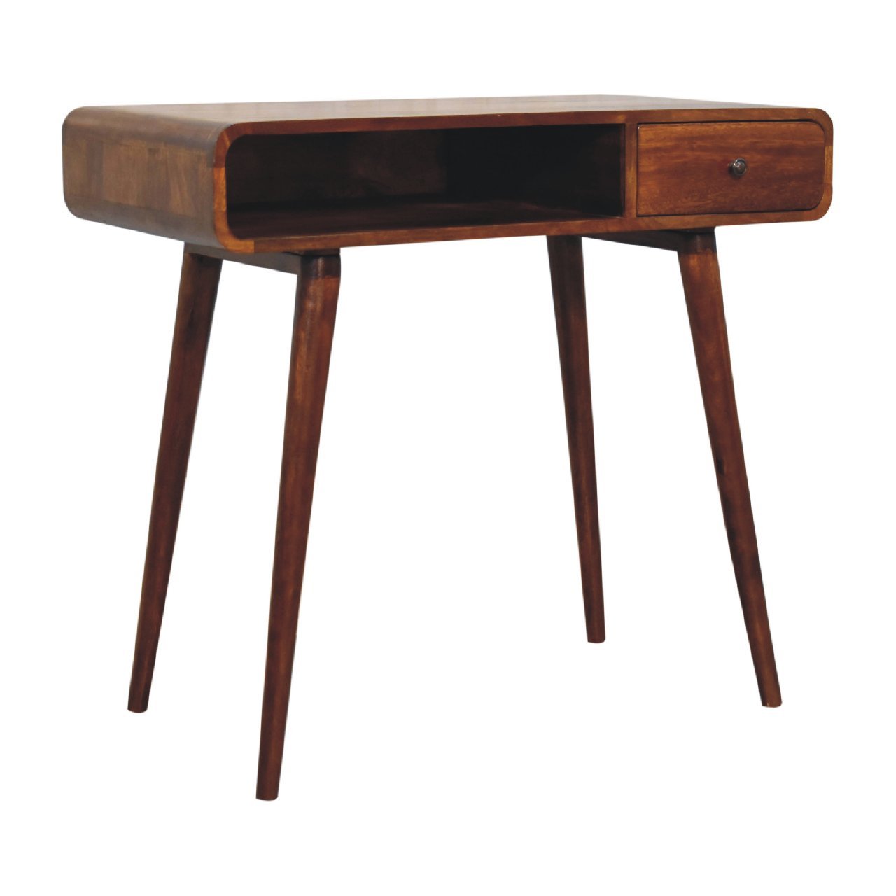 Curved Chestnut Writing Desk Chestnut Solid Wood