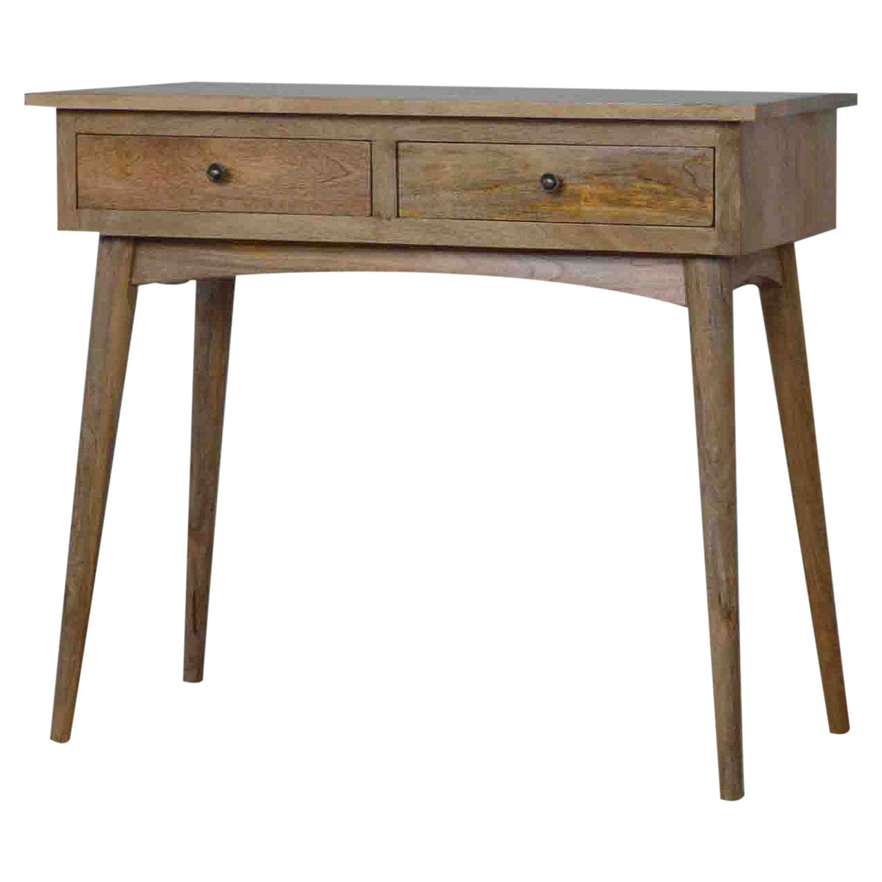 Hallway 2 Drawer Console Table Oak Solid Wood