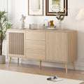 Modern Cabinet With 2 Doors And 3 Drawers, Suitable For Living Rooms, Studies, And Entrances. Natural Mdf