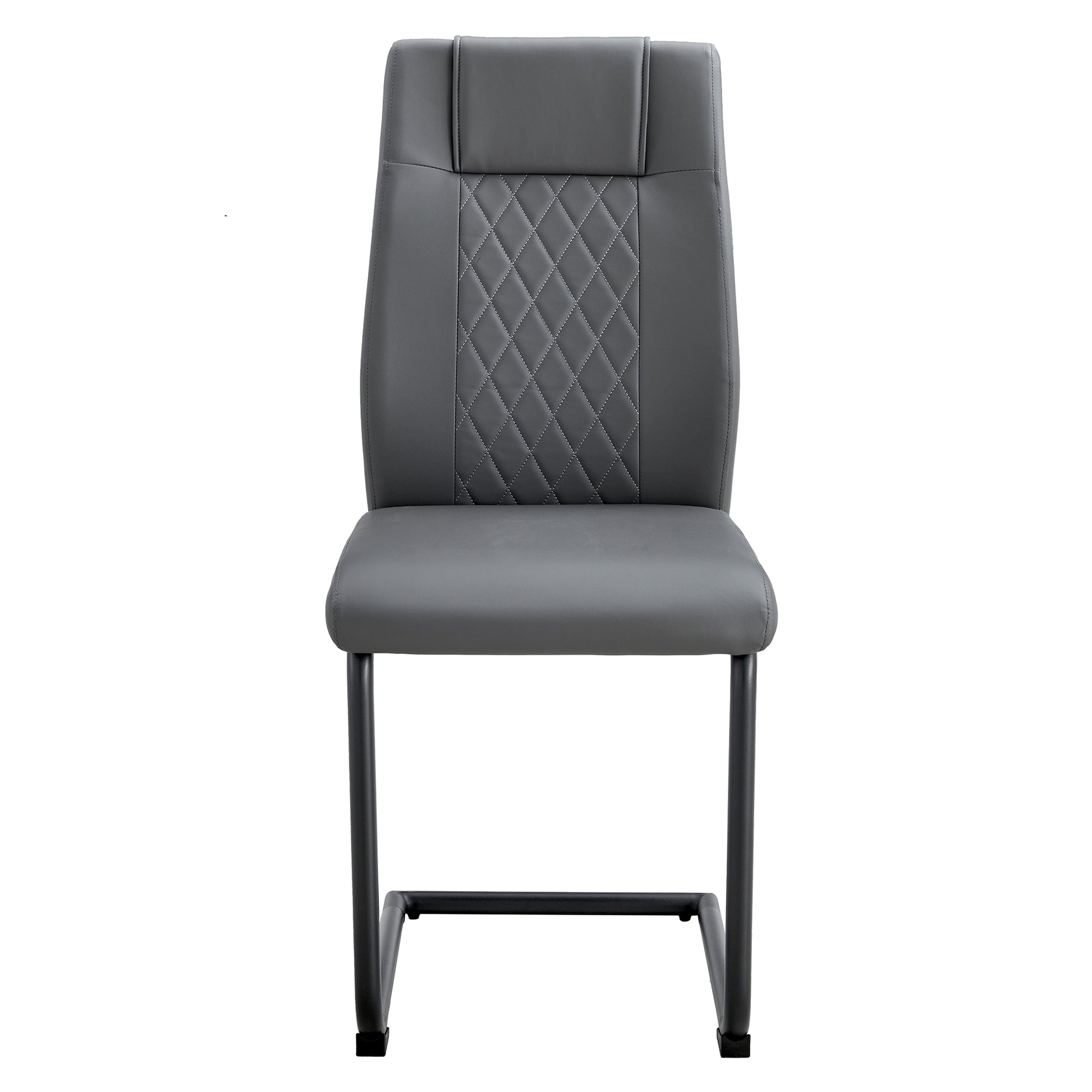 Modern Dining Chair With Faux Leather Cushioned Seats Dining Chair With Metal Legs, Suitable For Kitchen, Living Room, Bedroom, Dining Room Side Chairs, Set Of 4 Pieces Gray Pu Leather C 001 Gray Pu