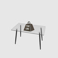 Modern Minimalist Rectangular Glass Dining Table For 4 6 With 0.31