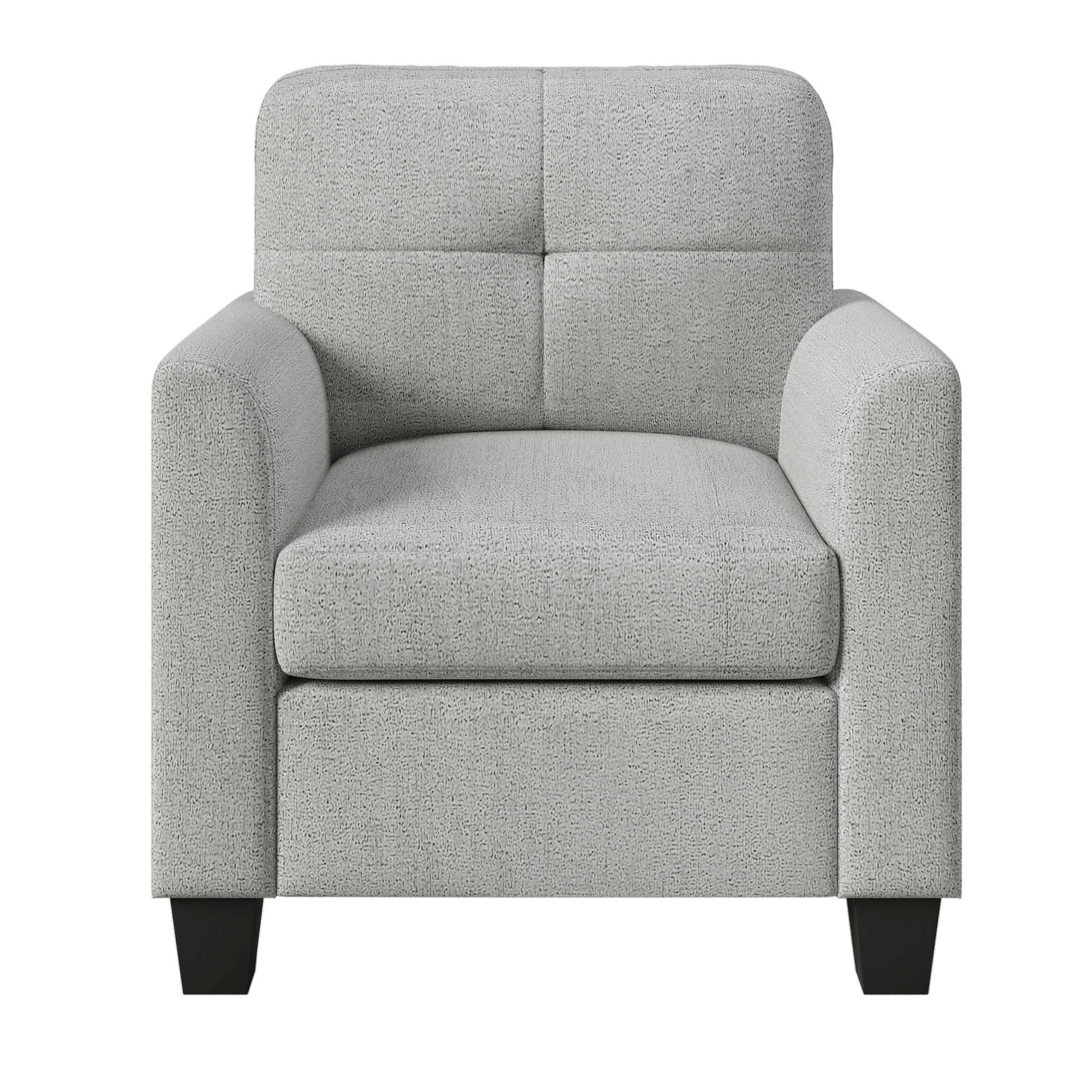 Mid Century Modern Accent Chair Cozy Armchair Button gray-primary living space-polyester