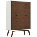 Caroline Mid Century Modern Solid Wood Dresser White Solid Wood