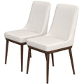 Kate Mid Century Modern Dining Chair Set Of 2 White Fabric