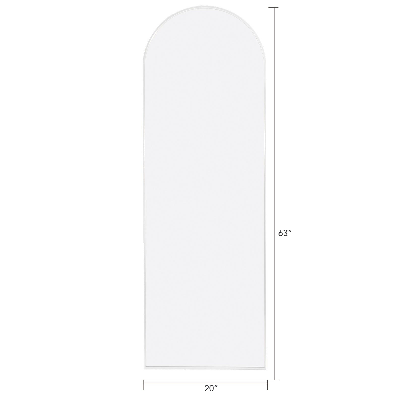 White 63X20 Inch Metal Arch Stand Full Length Mirror White Classic Mdf Glass Aluminium Alloy