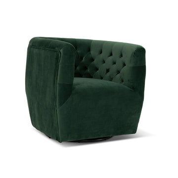 Delaney Swivel Chair Green Velvet