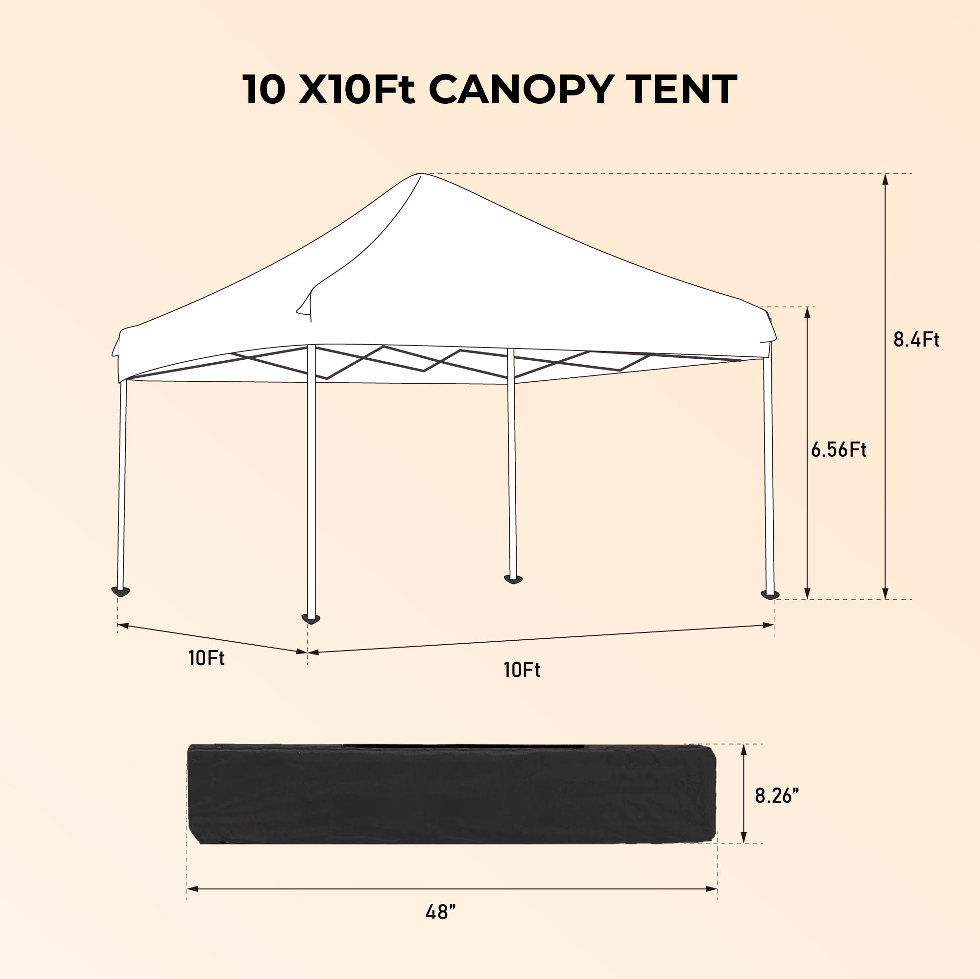 Outdoor 10x 10Ft Pop Up Gazebo Canopy Tent with blue-metal