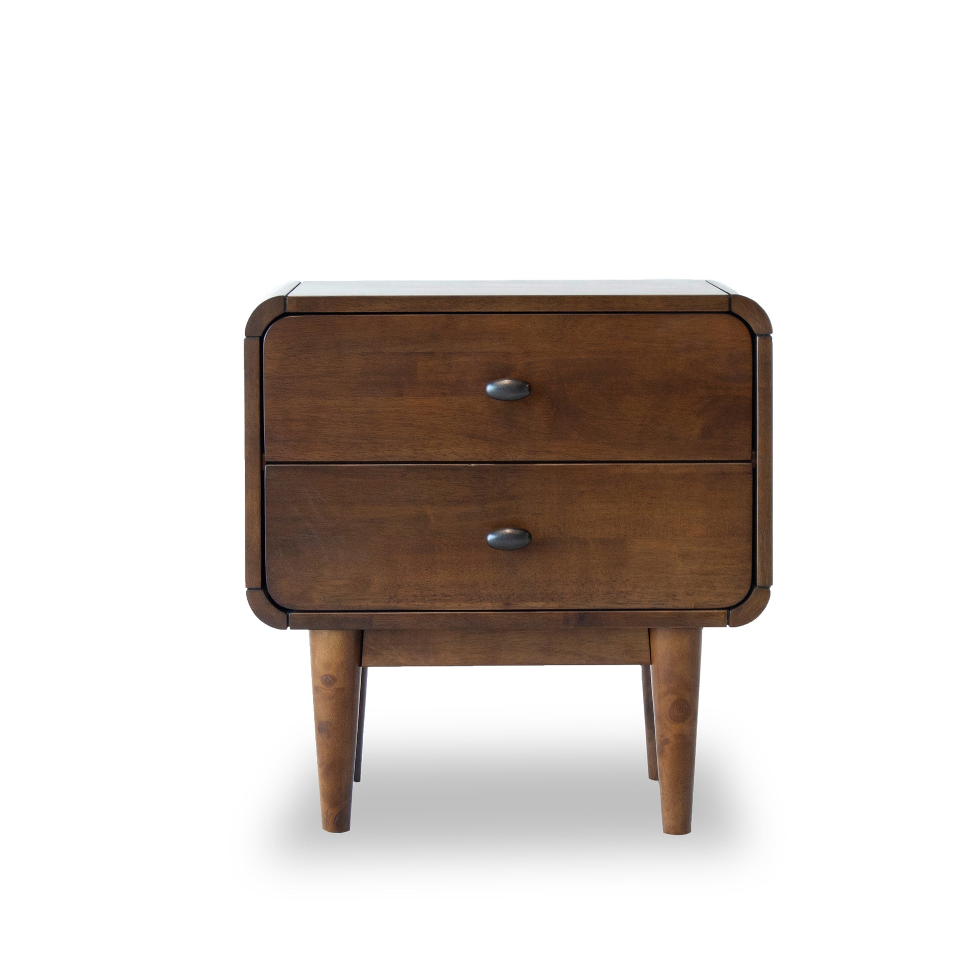 Alexa Mid Century Modern Style Night Stand Brown Velvet