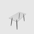 Modern Minimalist Rectangular Glass Dining Table For 4 6 With 0.31