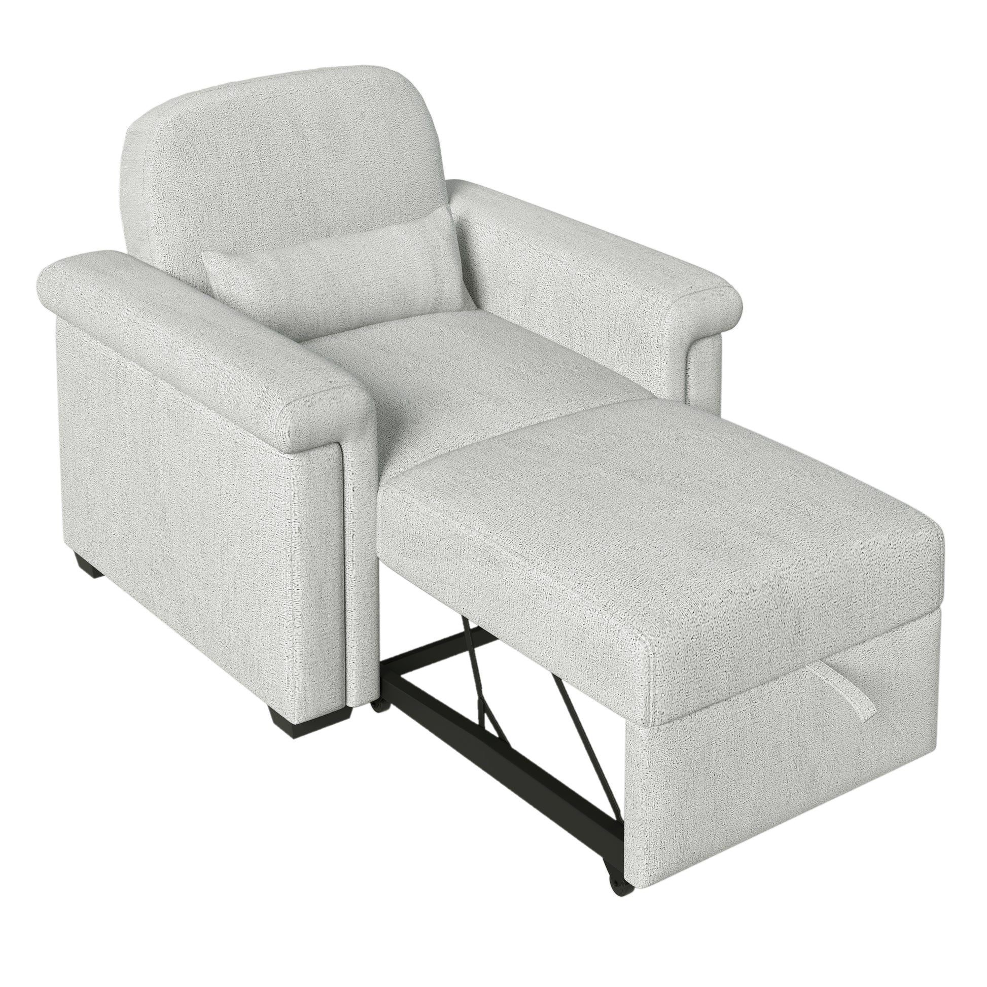 3 In 1 Convertible Sleeper Chair Sofa Bed Pull Out Couch Adjustable Chair With Pillow, Adjust Backrest Into A Sofa, Lounger Chair, Single Bed Or Living Room Or Apartment, Beige Beige Polyester