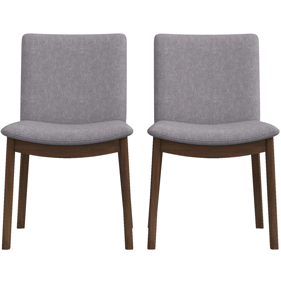 Laura Mid Century Modern Solid Wood Dining Chair Set Of 2 Grey Linen