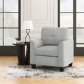 Mid Century Modern Accent Chair Cozy Armchair Button Tufted Back And Wood Legs For Living Room, Office Room, Gray Gray Primary Living Space Polyester