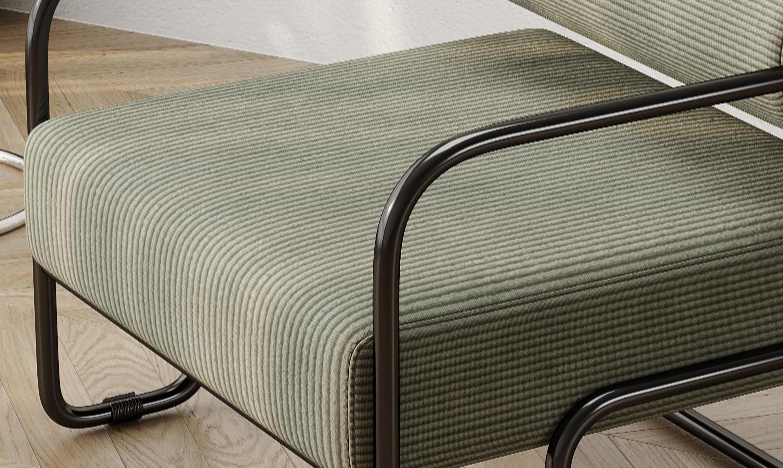 Living Room Iron Sofa Chair, Lazy Individual Chair, Balcony Leisure Chair Color: Brown Light Brown Corduroy