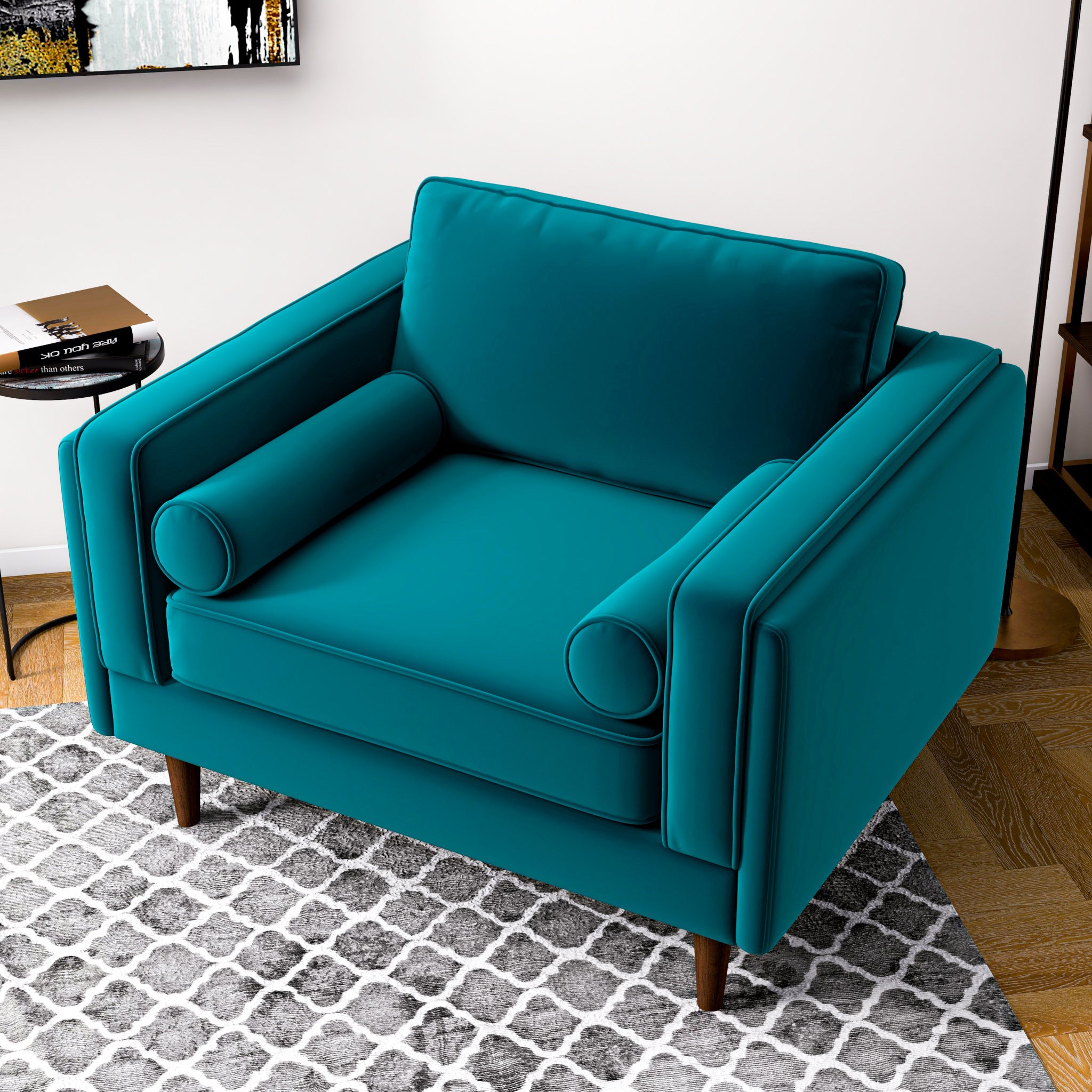 Amber Velvet Lounge Chair blue-velvet