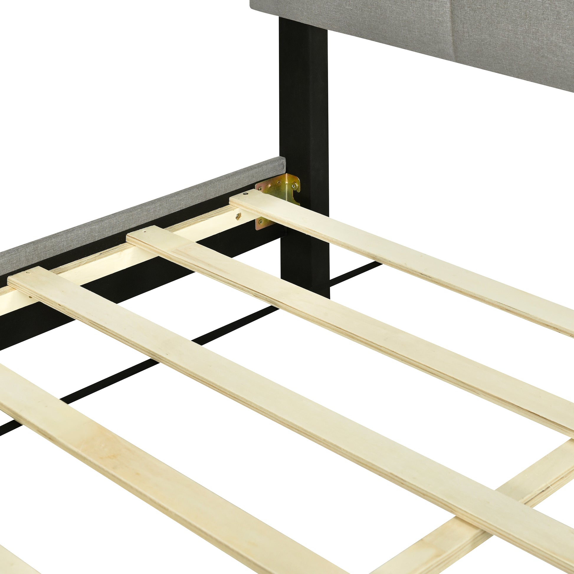 Queen Size Upholstered Platform Bed With Storage Headboard, Sensor Light And A Set Of Sockets And Usb Ports, Linen Fabric, Gray Gray Linen