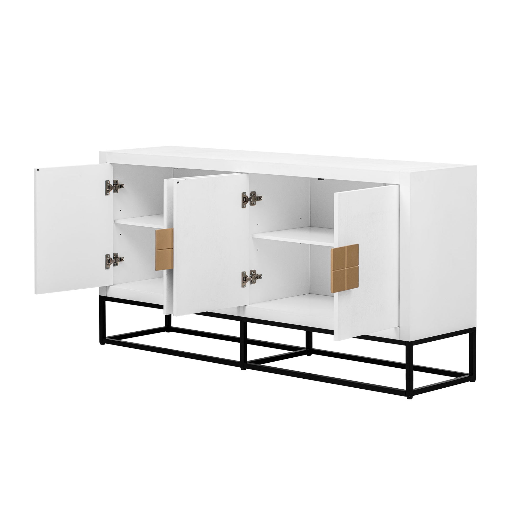 Light Luxury Designed Cabinet With Unique Support Legs And Adjustable Shelves, Suitable For Living Rooms, Corridors, And Study Rooms. White Mdf